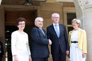 Rompuy in Cyprus - source European Council